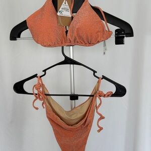 BERLOOK Glittery Orange Bikini Set